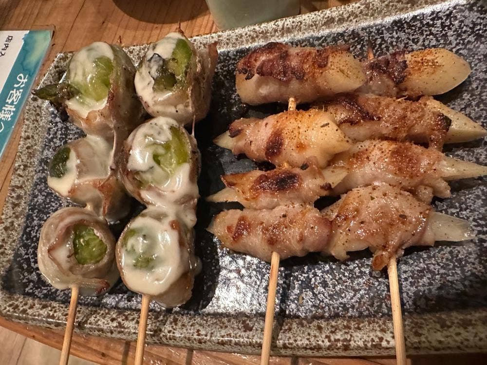 地酒と野菜肉巻き串 ちゅうしん蔵