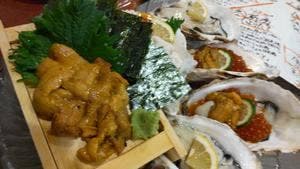 うにと牡蠣と日本酒と 遊成