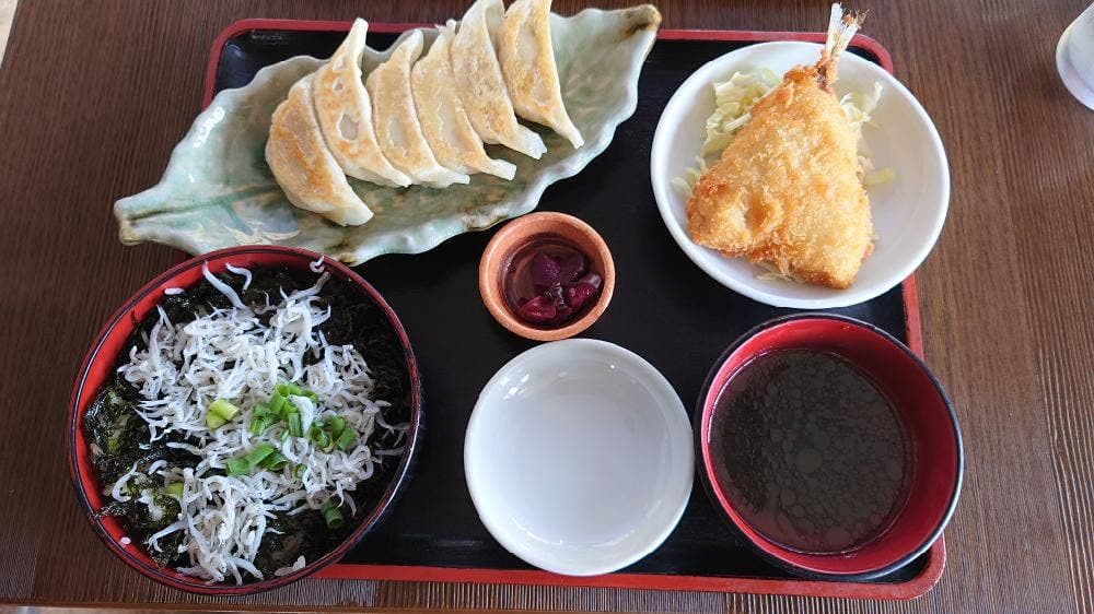 葉山餃子と岩のりしらす丼 葉山港湾食堂