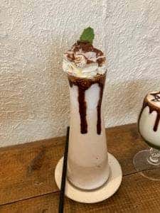 With coffee